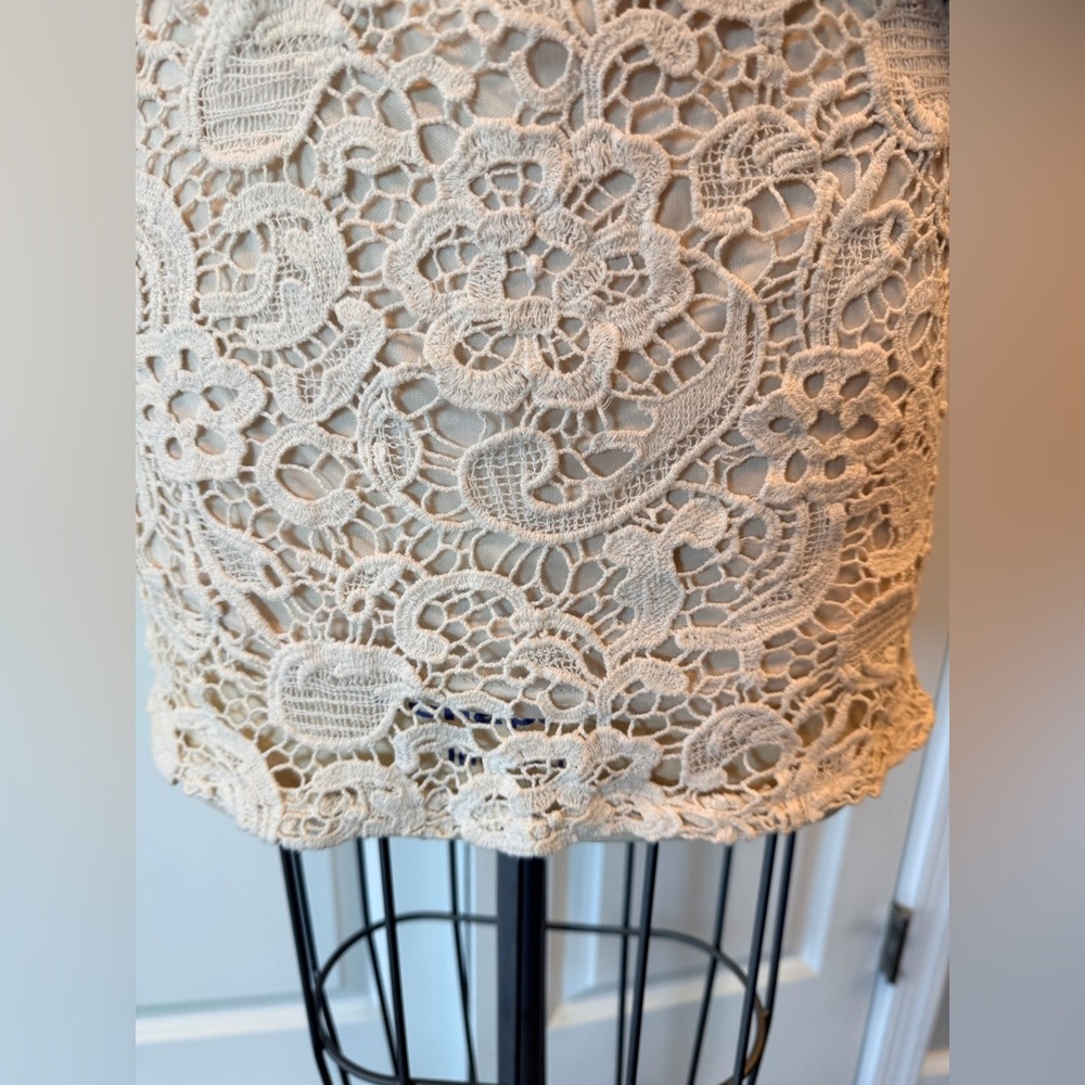 Black Lace Mini Dress Open Back Cowl Neck Cocktail Party S - Picture 4 of 10